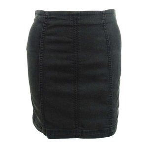 Free People Modern Femme Denim Stretch Skirt in Black Size 12 NWT